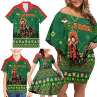Portugal Christmas Family Matching Off Shoulder Short Dress and Hawaiian Shirt Funny Galo De Barcelos - Wonder Print Shop