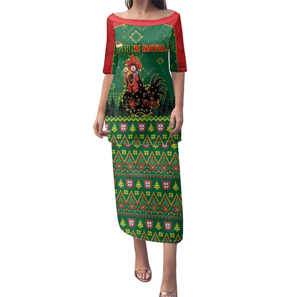 Portugal Christmas Family Matching Puletasi and Hawaiian Shirt Funny Galo De Barcelos - Wonder Print Shop