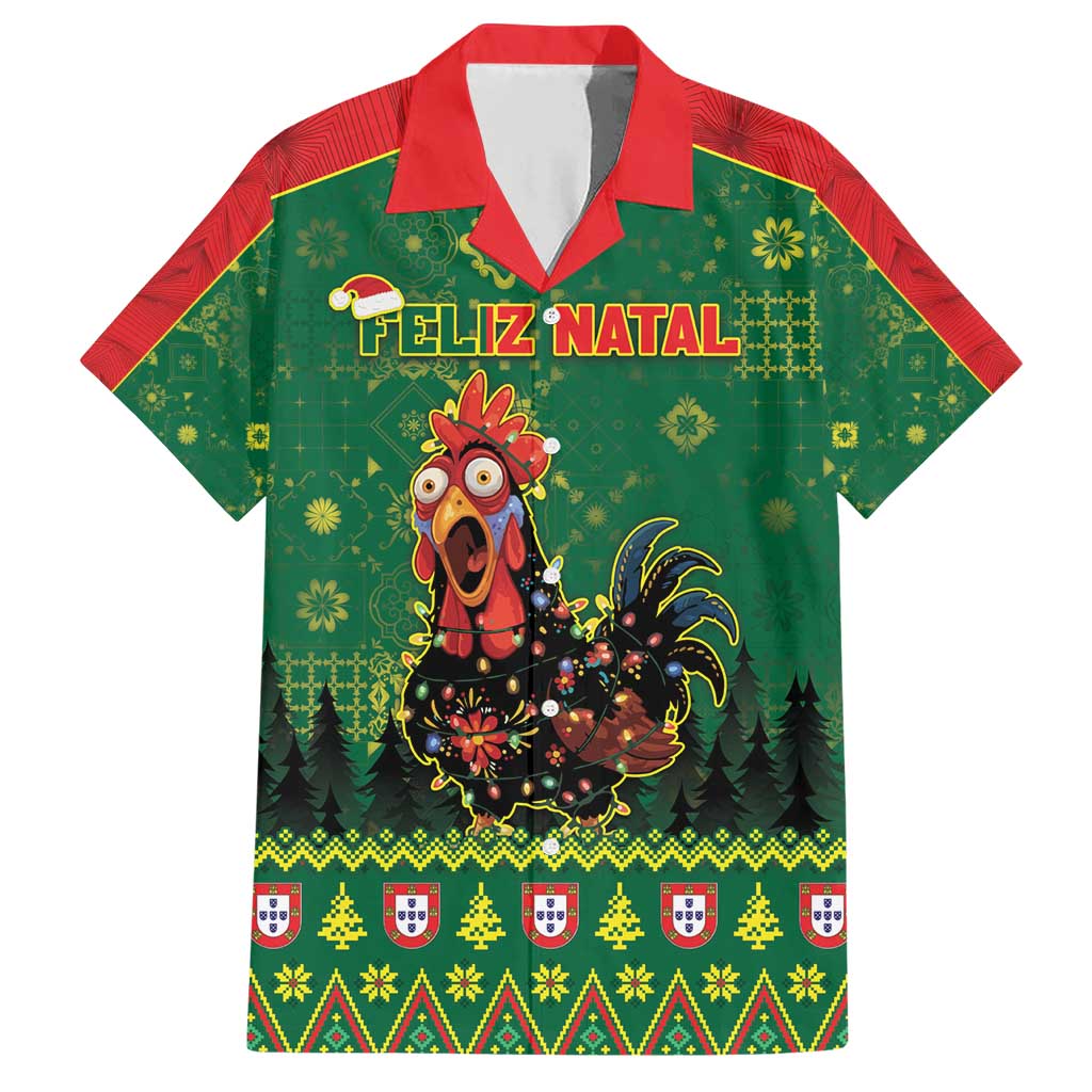 Portugal Christmas Family Matching Short Sleeve Bodycon Dress and Hawaiian Shirt Funny Galo De Barcelos - Wonder Print Shop