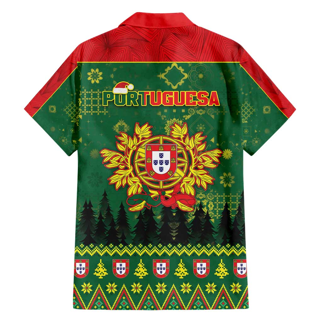 Portugal Christmas Family Matching Short Sleeve Bodycon Dress and Hawaiian Shirt Funny Galo De Barcelos - Wonder Print Shop