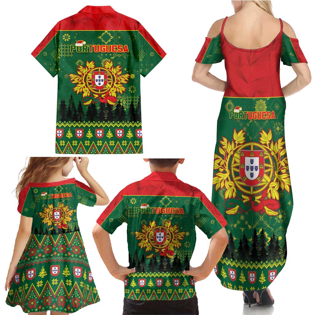 Portugal Christmas Family Matching Summer Maxi Dress and Hawaiian Shirt Funny Galo De Barcelos - Wonder Print Shop