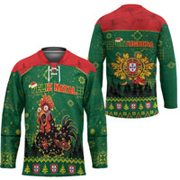 Portugal Christmas Hockey Jersey Funny Galo De Barcelos - Wonder Print Shop