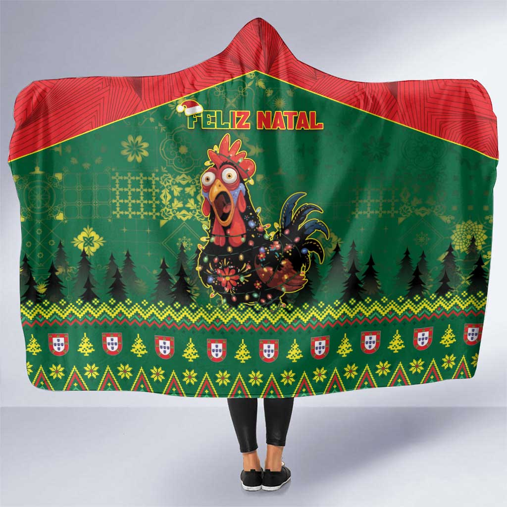 Portugal Christmas Hooded Blanket Funny Galo De Barcelos - Wonder Print Shop