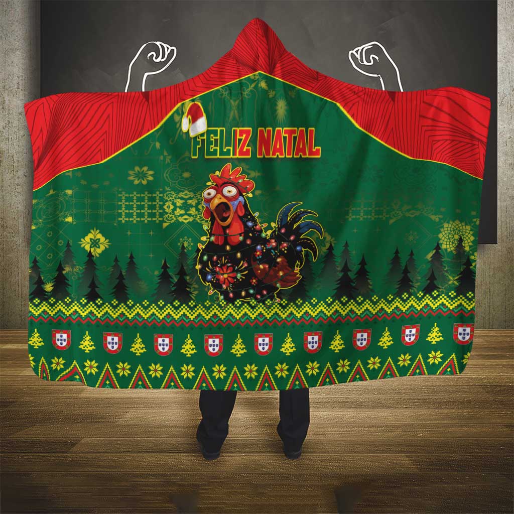 Portugal Christmas Hooded Blanket Funny Galo De Barcelos - Wonder Print Shop