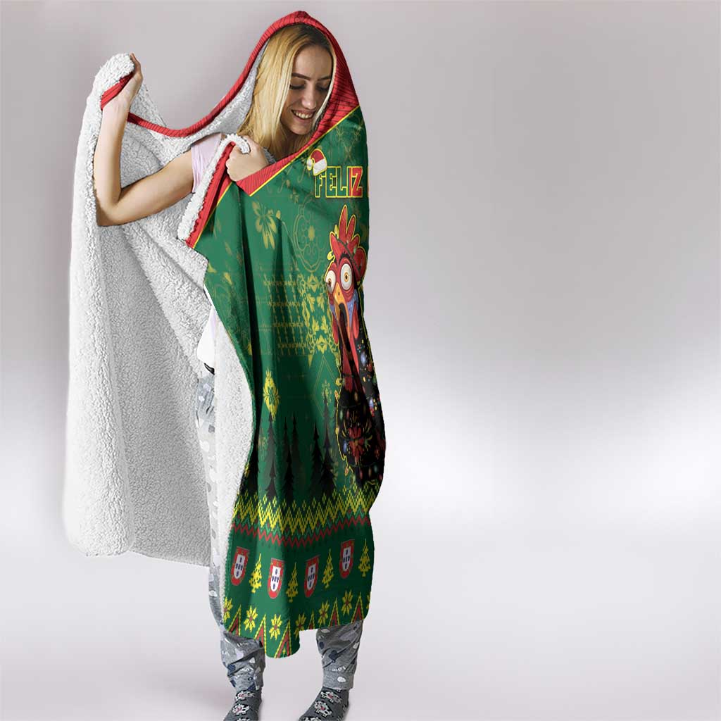 Portugal Christmas Hooded Blanket Funny Galo De Barcelos - Wonder Print Shop