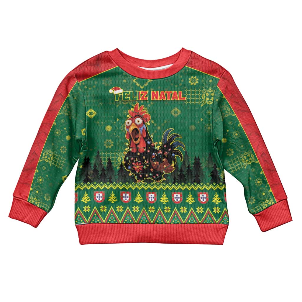 Portugal Christmas Kid Ugly Christmas Sweater Funny Galo De Barcelos - Wonder Print Shop