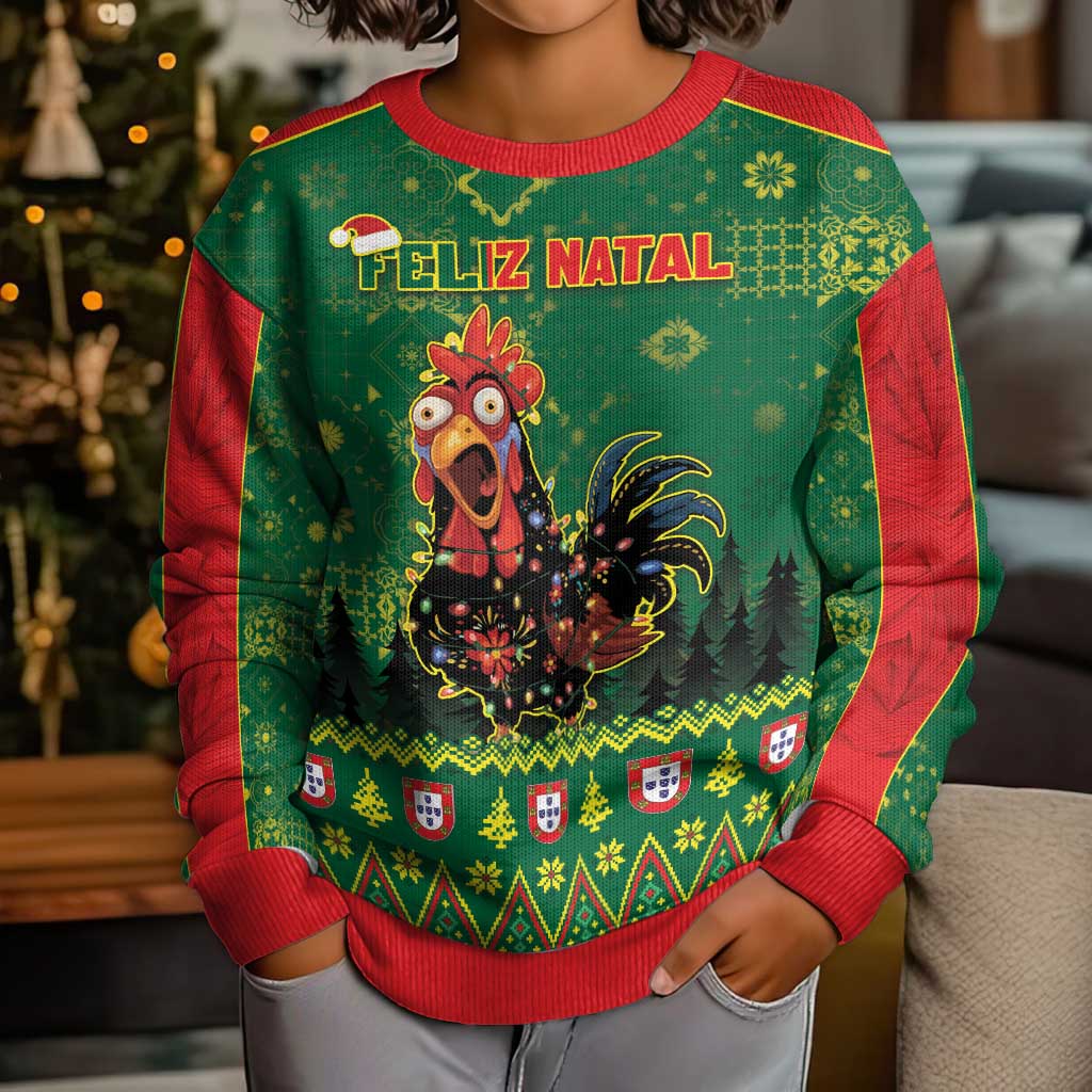 Portugal Christmas Kid Ugly Christmas Sweater Funny Galo De Barcelos - Wonder Print Shop