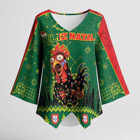 Portugal Christmas Kimono Sleeve Blouse Funny Galo De Barcelos - Wonder Print Shop