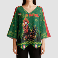 Portugal Christmas Kimono Sleeve Blouse Funny Galo De Barcelos - Wonder Print Shop