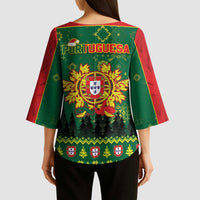 Portugal Christmas Kimono Sleeve Blouse Funny Galo De Barcelos - Wonder Print Shop