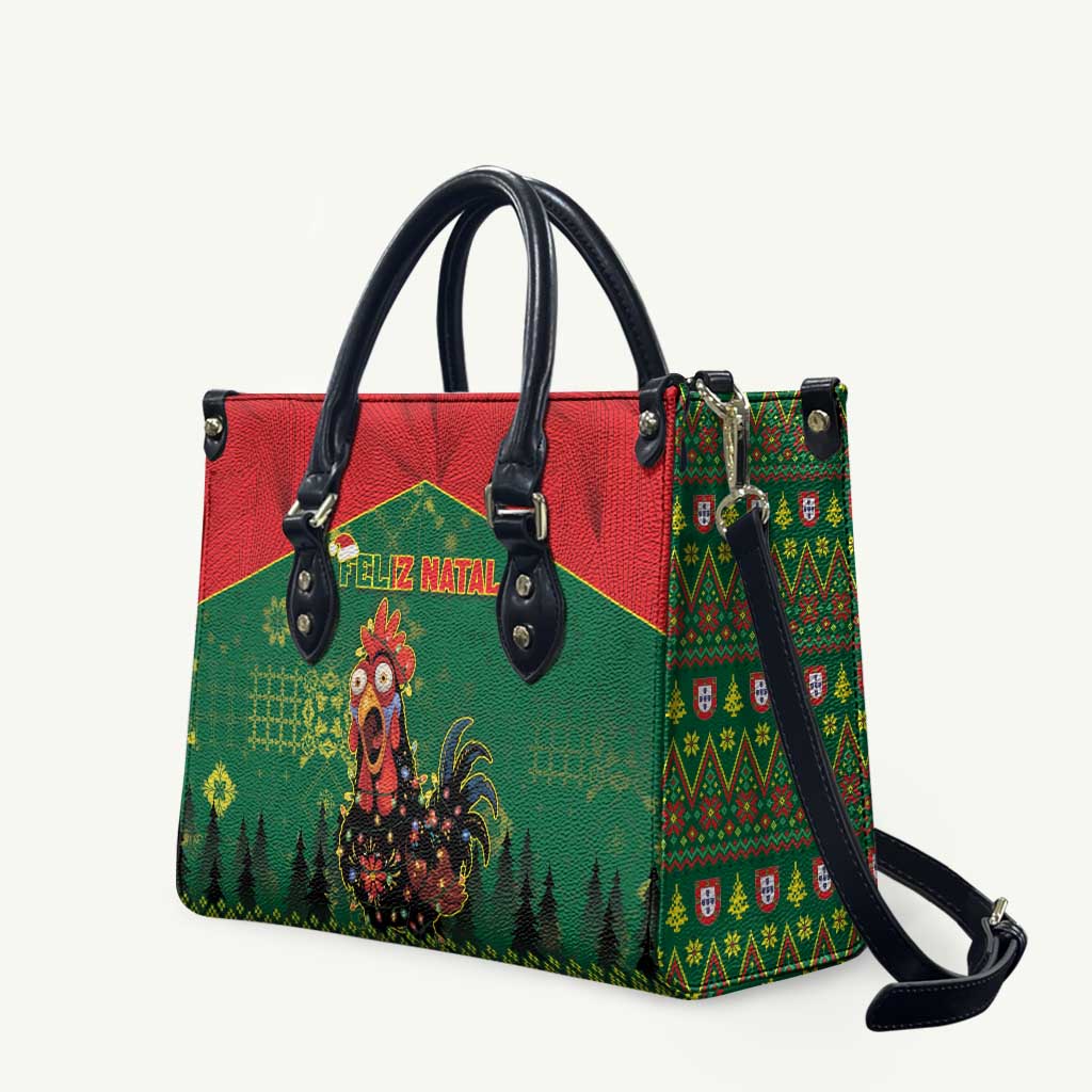 Portugal Christmas Leather Bag Funny Galo De Barcelos - Wonder Print Shop
