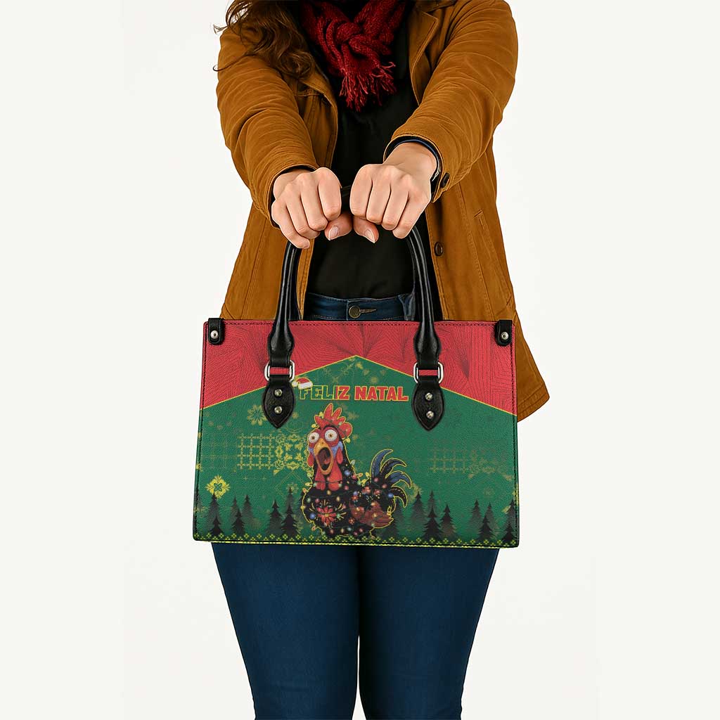 Portugal Christmas Leather Bag Funny Galo De Barcelos - Wonder Print Shop