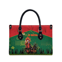 Portugal Christmas Leather Bag Funny Galo De Barcelos - Wonder Print Shop