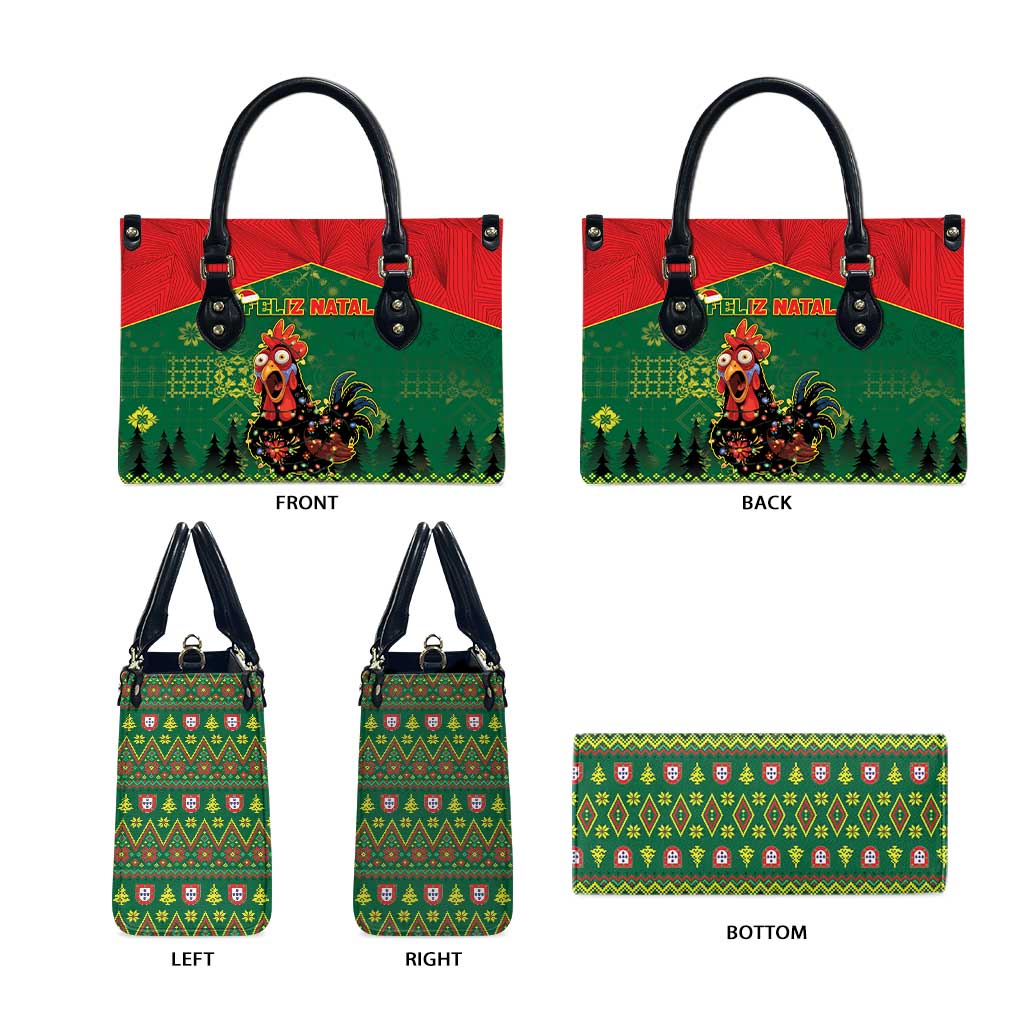 Portugal Christmas Leather Bag Funny Galo De Barcelos - Wonder Print Shop