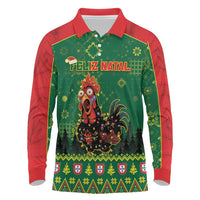 Portugal Christmas Long Sleeve Polo Shirt Funny Galo De Barcelos - Wonder Print Shop
