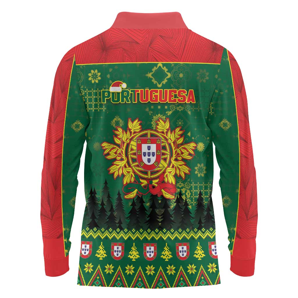 Portugal Christmas Long Sleeve Polo Shirt Funny Galo De Barcelos - Wonder Print Shop