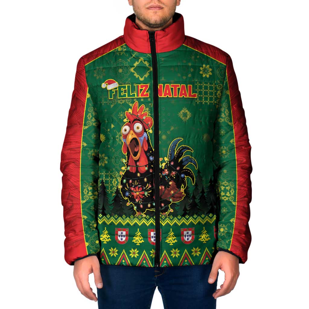 Portugal Christmas Padded Jacket Funny Galo De Barcelos - Wonder Print Shop