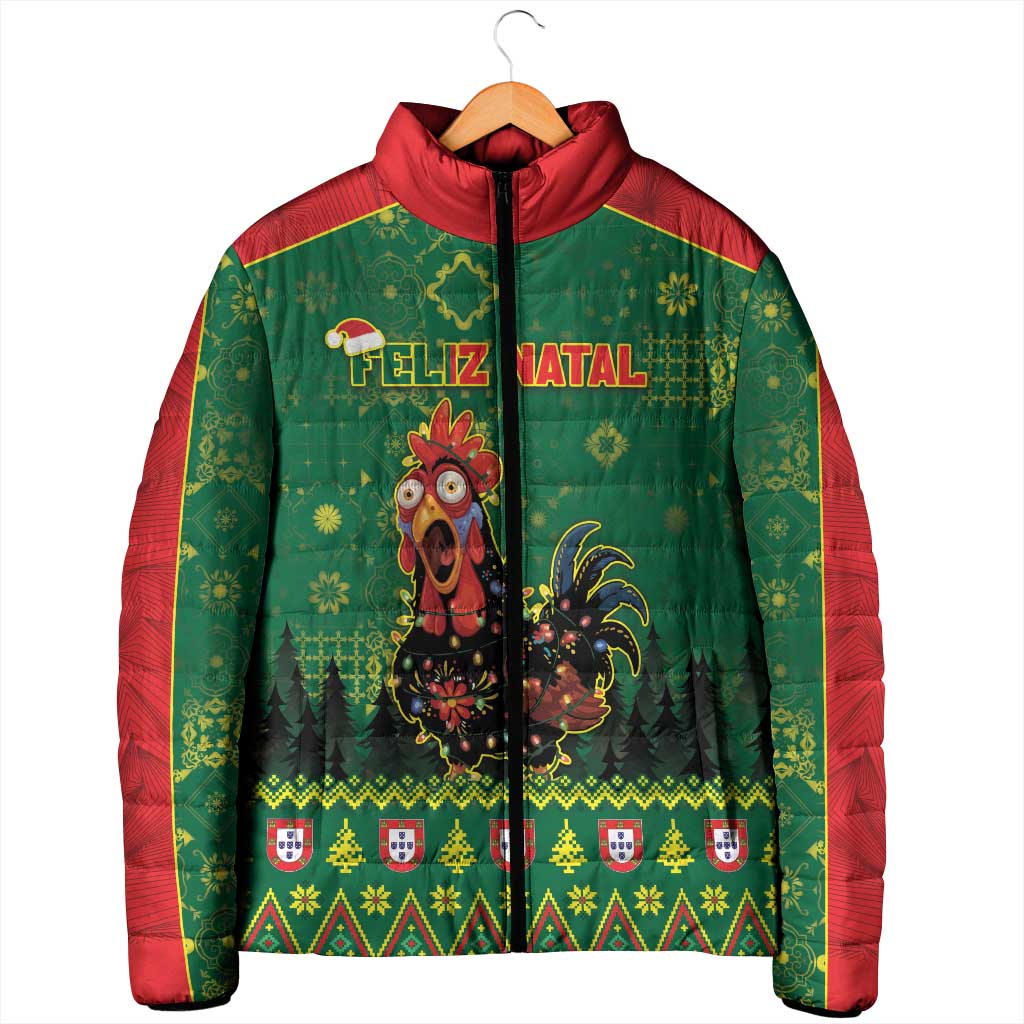 Portugal Christmas Padded Jacket Funny Galo De Barcelos - Wonder Print Shop