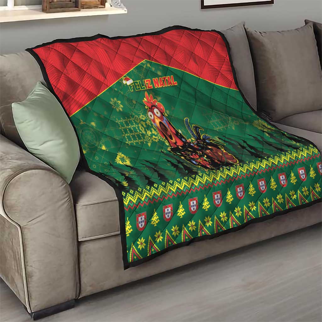 Portugal Christmas Quilt Funny Galo De Barcelos - Wonder Print Shop