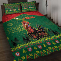 Portugal Christmas Quilt Bed Set Funny Galo De Barcelos - Wonder Print Shop