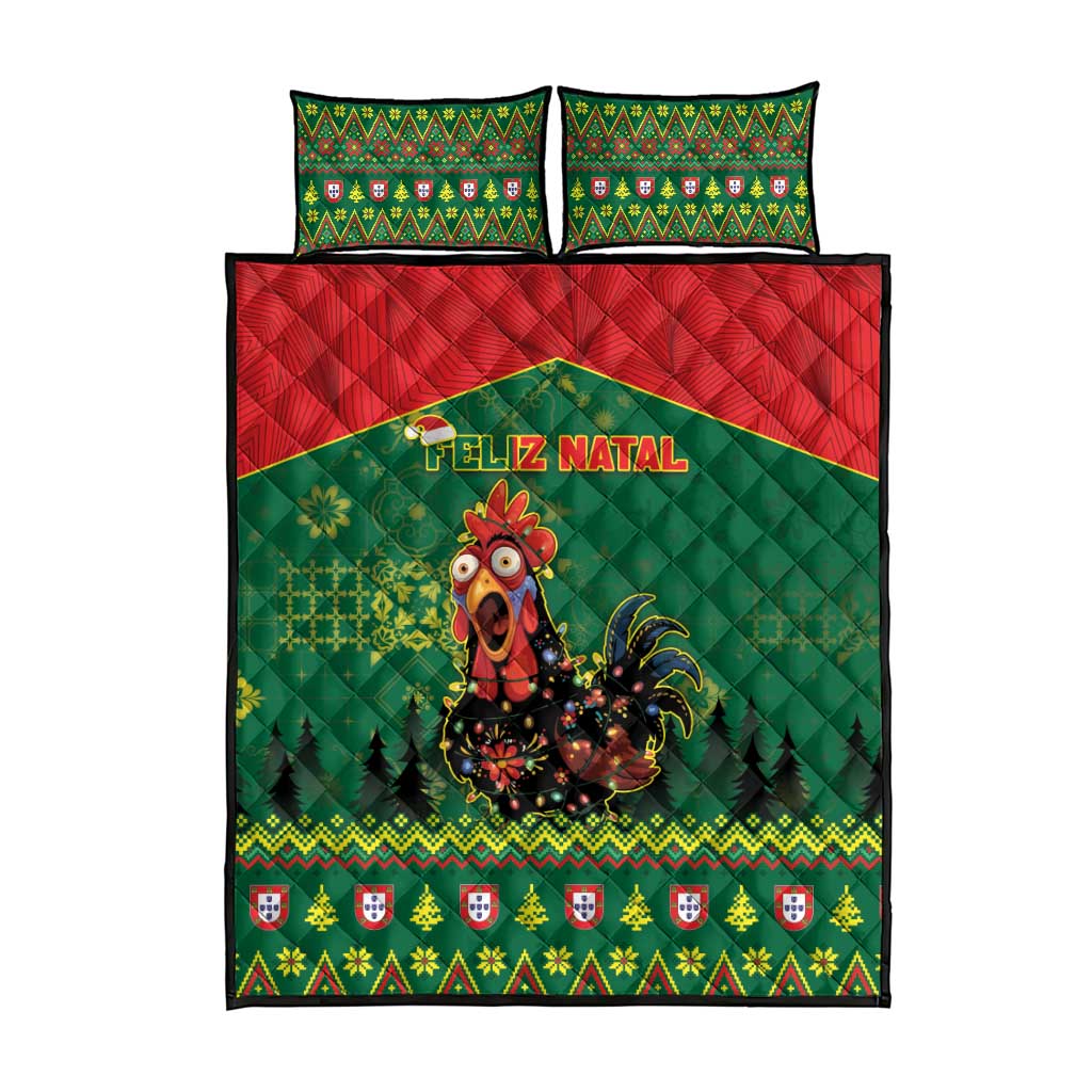 Portugal Christmas Quilt Bed Set Funny Galo De Barcelos - Wonder Print Shop