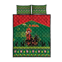 Portugal Christmas Quilt Bed Set Funny Galo De Barcelos - Wonder Print Shop