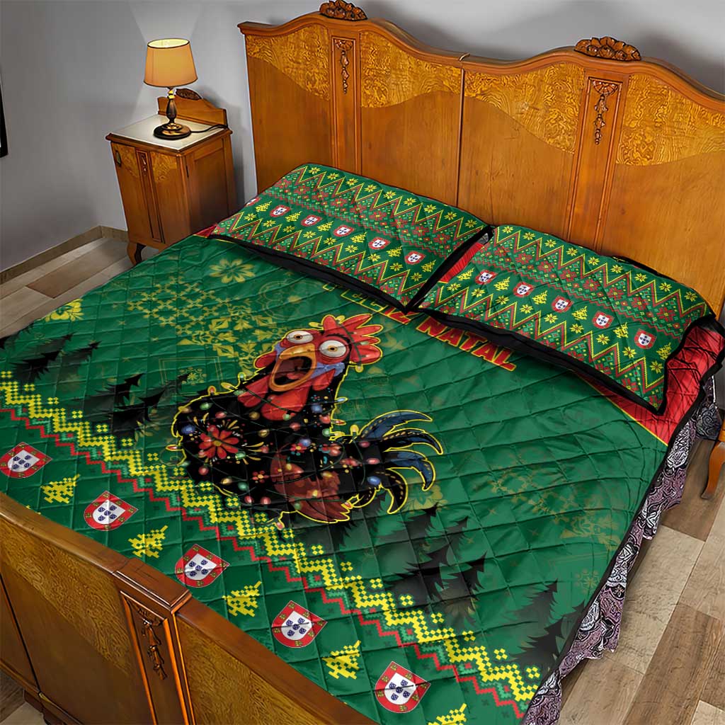 Portugal Christmas Quilt Bed Set Funny Galo De Barcelos - Wonder Print Shop