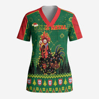 Portugal Christmas Scrub Top Funny Galo De Barcelos - Wonder Print Shop