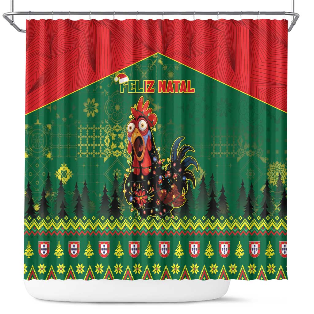 Portugal Christmas Shower Curtain Funny Galo De Barcelos - Wonder Print Shop