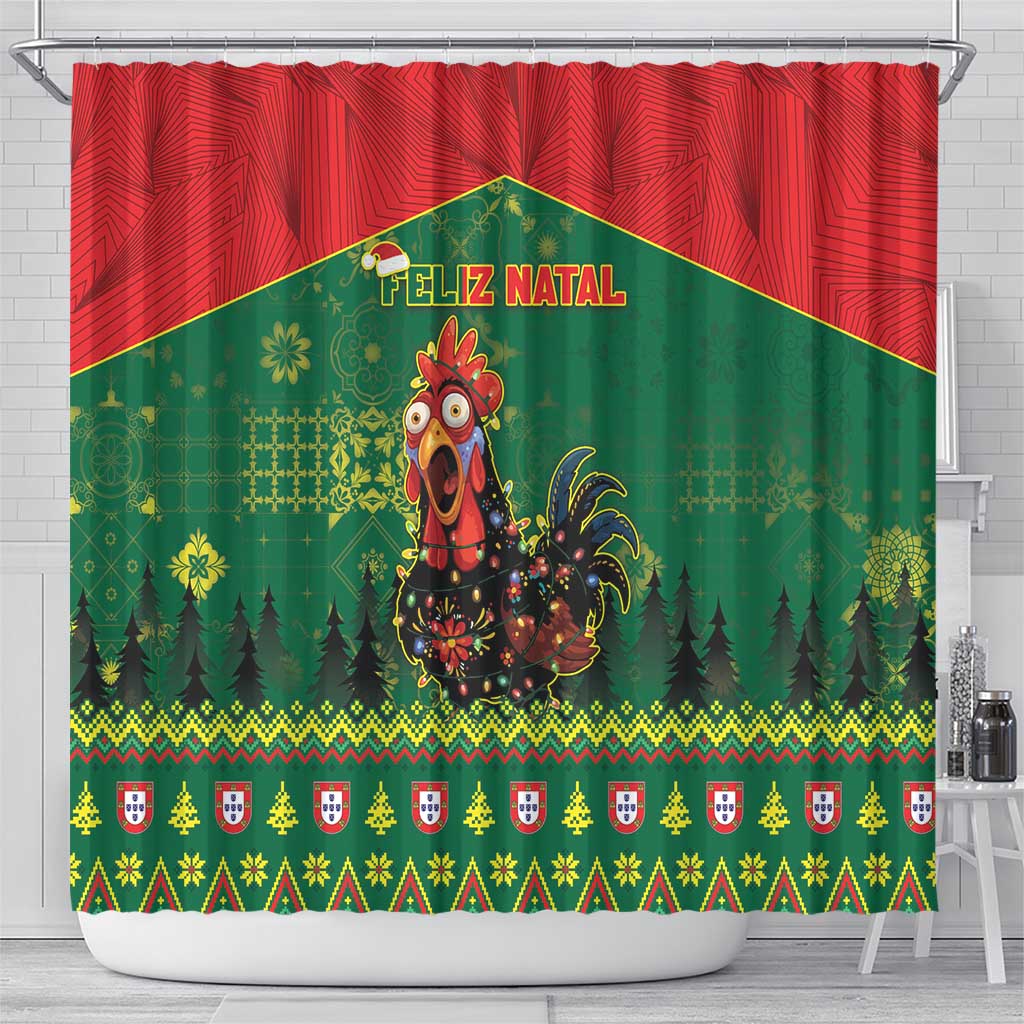 Portugal Christmas Shower Curtain Funny Galo De Barcelos - Wonder Print Shop