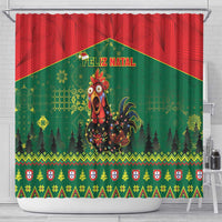 Portugal Christmas Shower Curtain Funny Galo De Barcelos - Wonder Print Shop