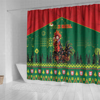 Portugal Christmas Shower Curtain Funny Galo De Barcelos - Wonder Print Shop