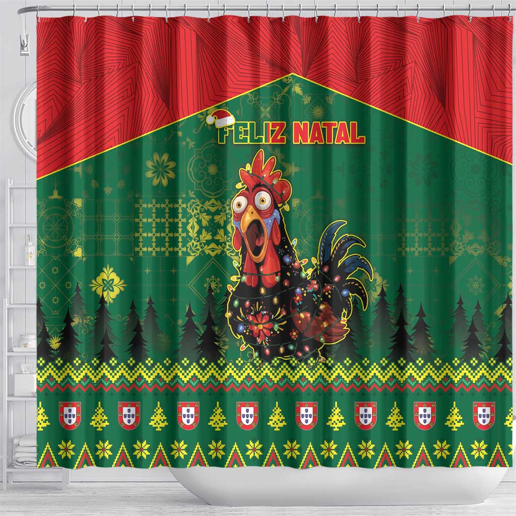 Portugal Christmas Shower Curtain Funny Galo De Barcelos - Wonder Print Shop