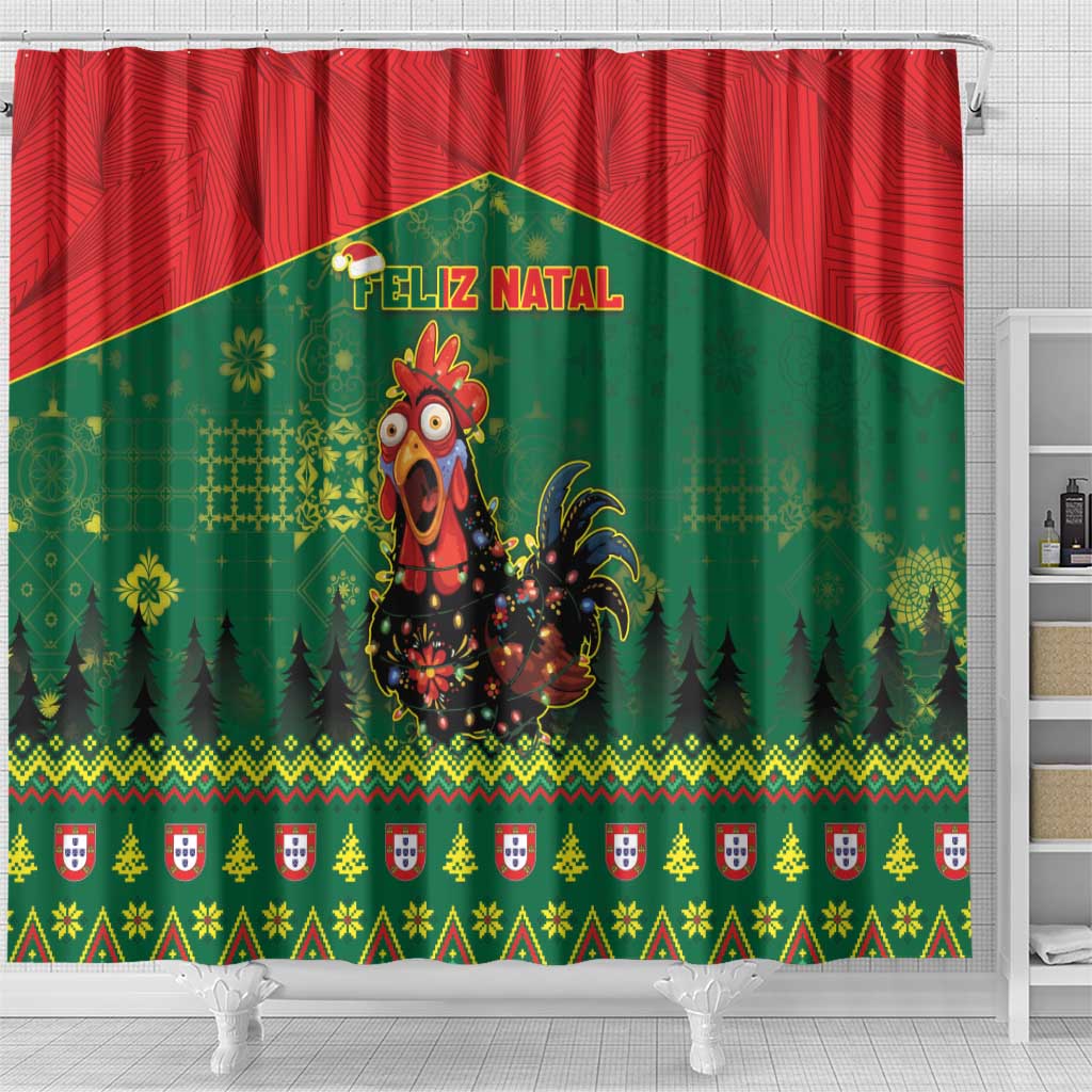 Portugal Christmas Shower Curtain Funny Galo De Barcelos - Wonder Print Shop