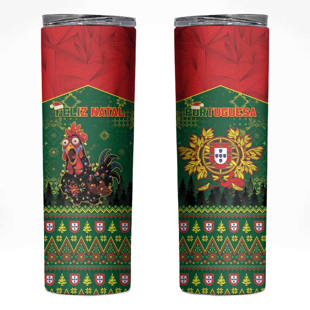 Portugal Christmas Skinny Tumbler Funny Galo De Barcelos - Wonder Print Shop