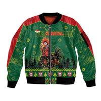 Portugal Christmas Sleeve Zip Bomber Jacket Funny Galo De Barcelos - Wonder Print Shop