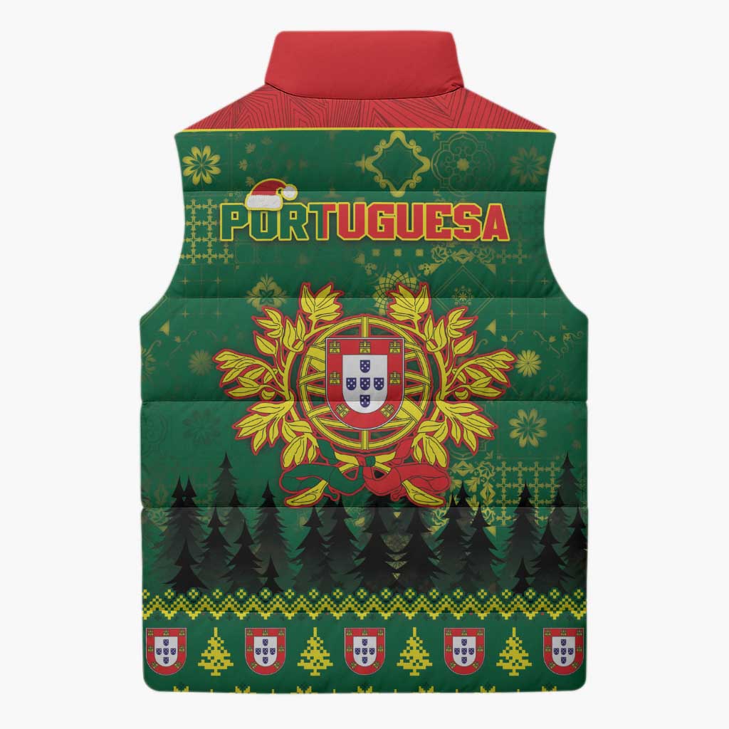Portugal Christmas Sleeveless Puffer Jacket Funny Galo De Barcelos - Wonder Print Shop