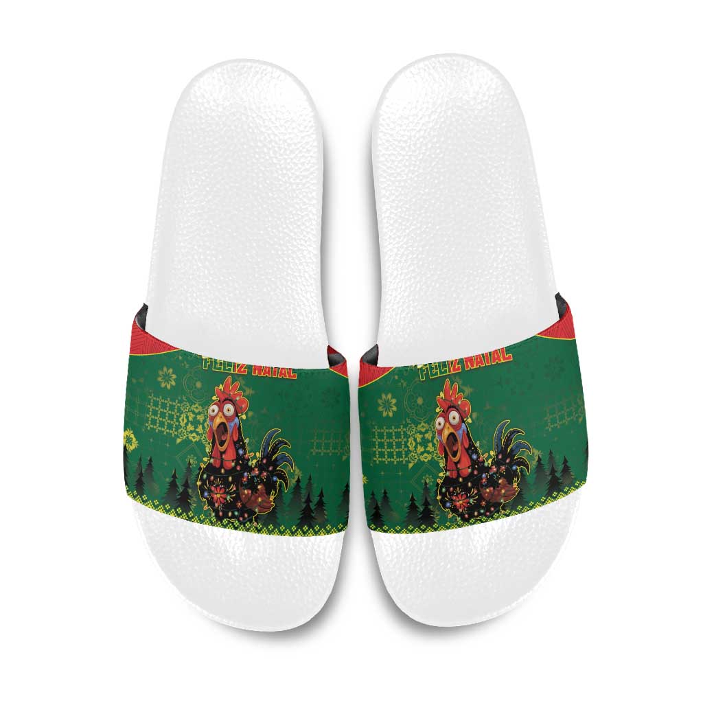 Portugal Christmas Slide Sandals Funny Galo De Barcelos - Wonder Print Shop