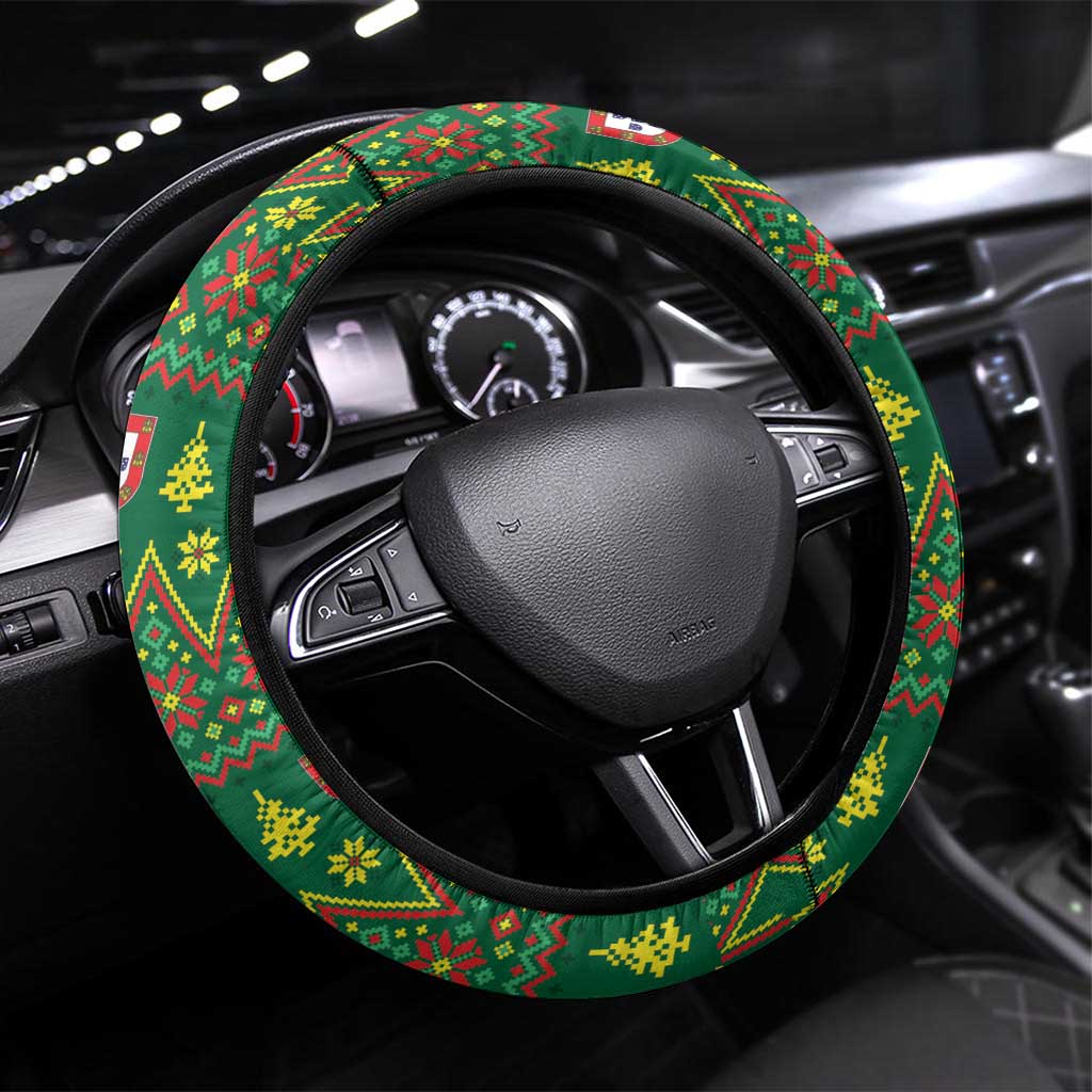 Portugal Christmas Steering Wheel Cover Funny Galo De Barcelos - Wonder Print Shop
