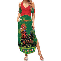 Portugal Christmas Summer Maxi Dress Funny Galo De Barcelos - Wonder Print Shop
