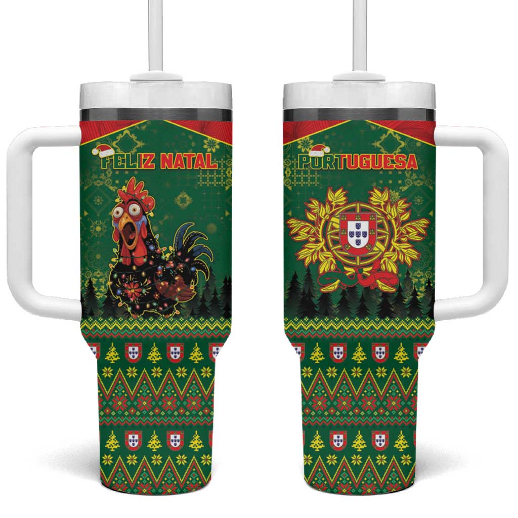 Portugal Christmas Tumbler With Handle Funny Galo De Barcelos - Wonder Print Shop