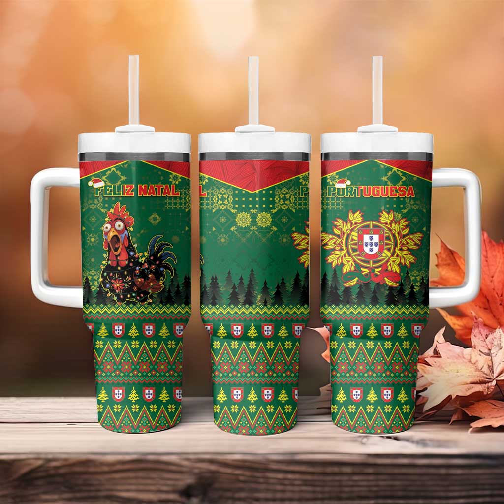 Portugal Christmas Tumbler With Handle Funny Galo De Barcelos - Wonder Print Shop