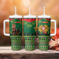 Portugal Christmas Tumbler With Handle Funny Galo De Barcelos - Wonder Print Shop