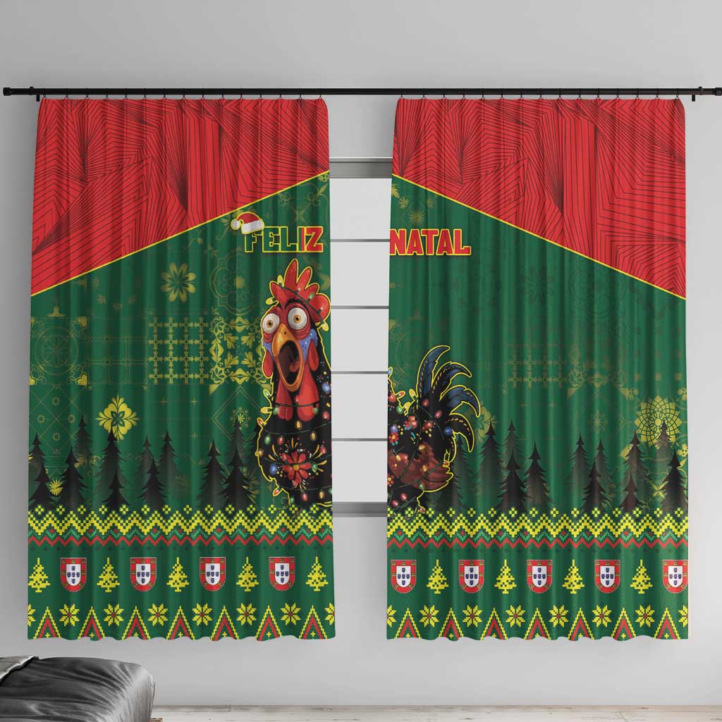 Portugal Christmas Window Curtain Funny Galo De Barcelos - Wonder Print Shop