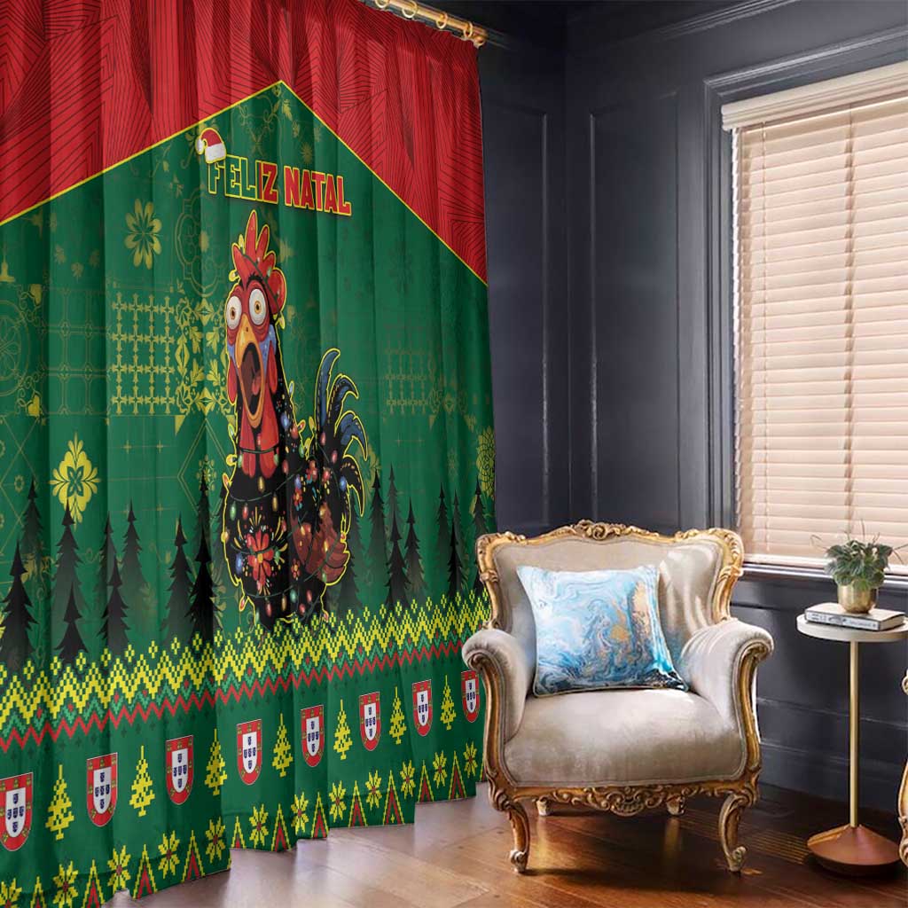 Portugal Christmas Window Curtain Funny Galo De Barcelos - Wonder Print Shop