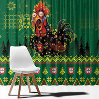 Portugal Christmas Window Curtain Funny Galo De Barcelos - Wonder Print Shop