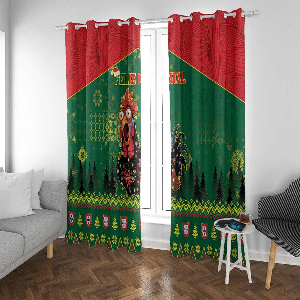 Portugal Christmas Window Curtain Funny Galo De Barcelos - Wonder Print Shop