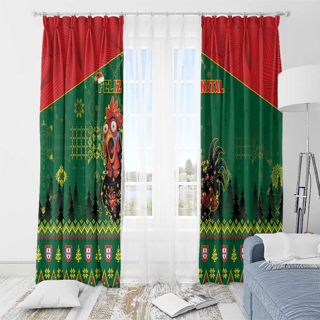 Portugal Christmas Window Curtain Funny Galo De Barcelos - Wonder Print Shop