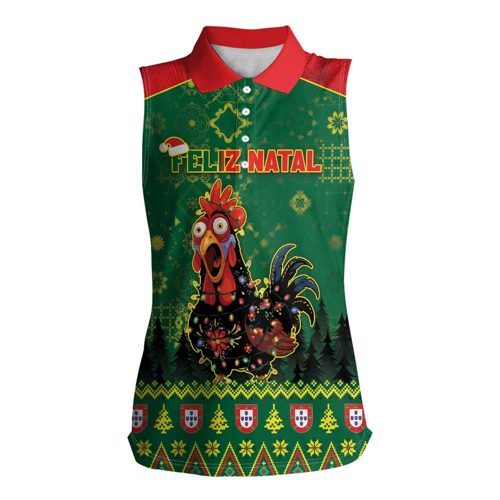 Portugal Christmas Women Sleeveless Polo Shirt Funny Galo De Barcelos - Wonder Print Shop