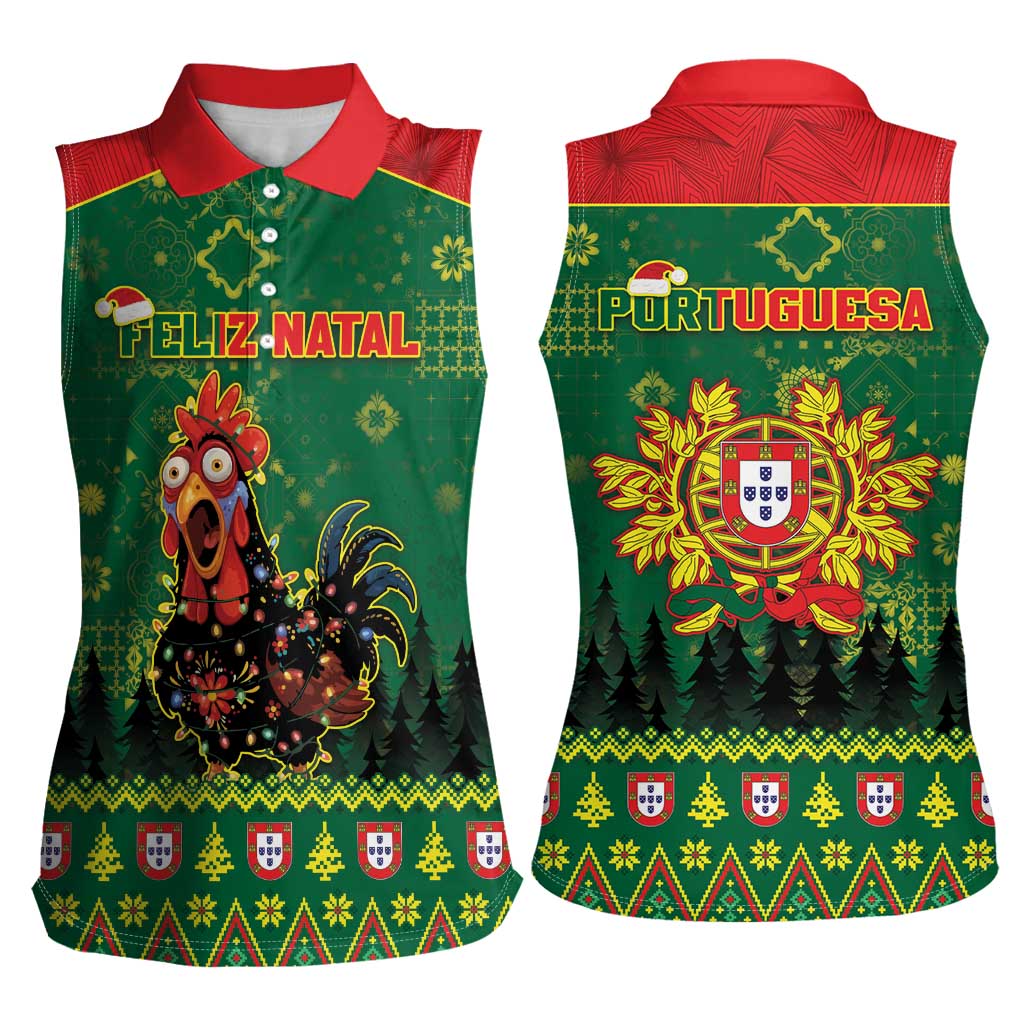 Portugal Christmas Women Sleeveless Polo Shirt Funny Galo De Barcelos - Wonder Print Shop
